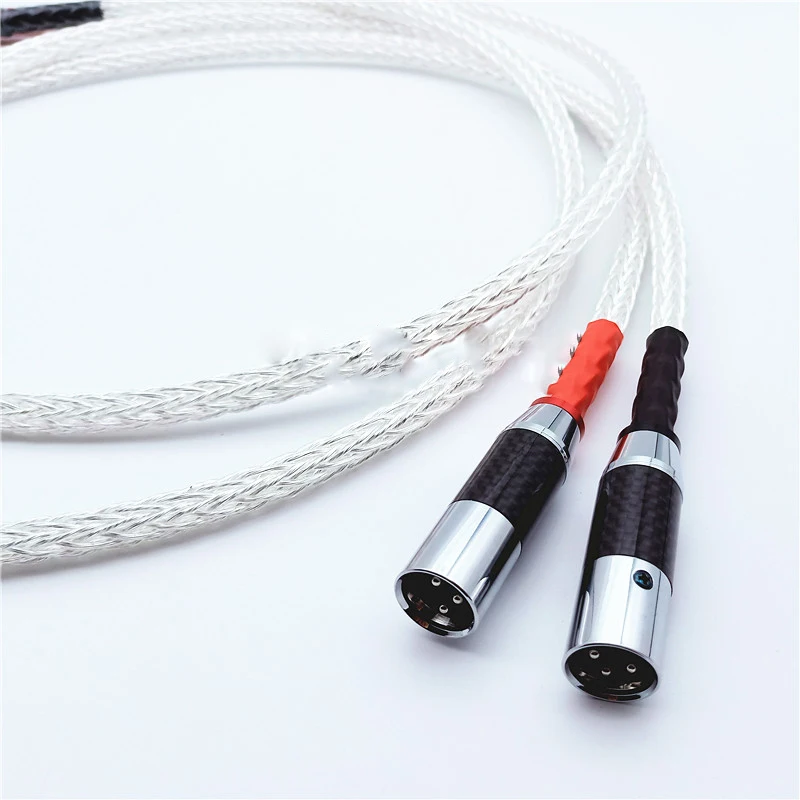 Hifi 8N одиночный кристально Серебряный 2RCA на 2 XLR аудио кабель CD DVD плеер