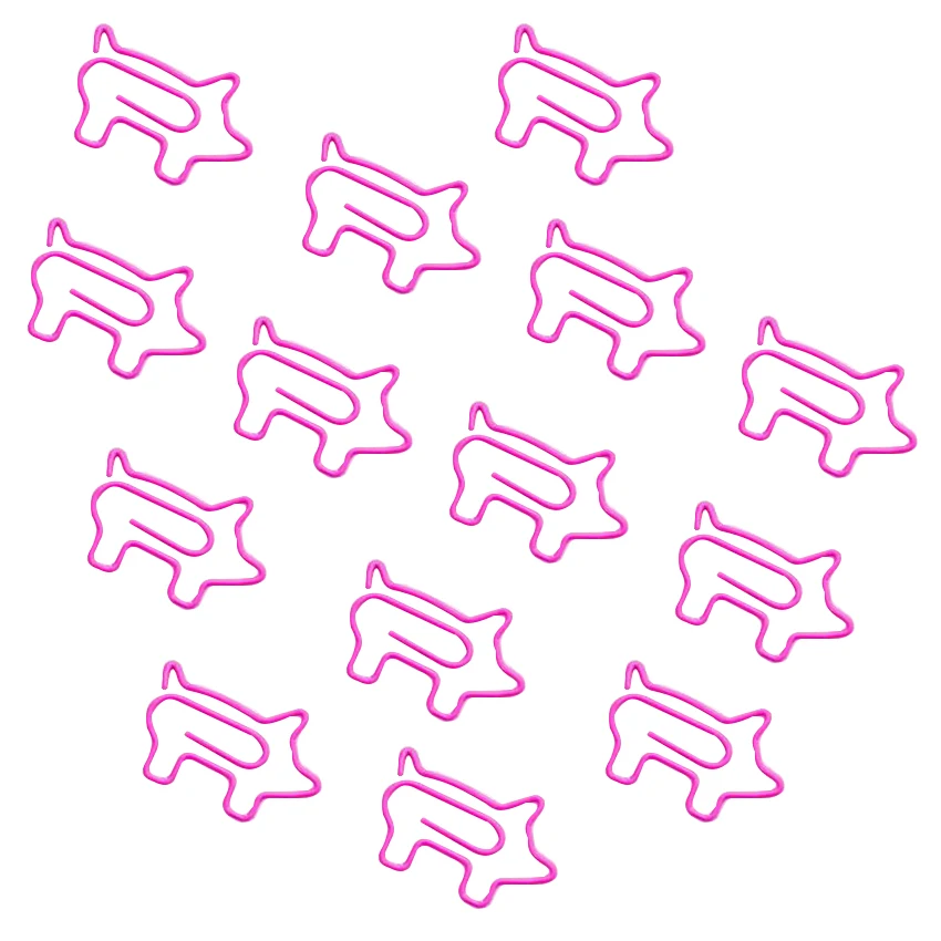 

100Pcs/lot Lovely Pink Pig Metal Clips Bookmark Paper Clips for Book Stationery School Office Supplies Wholesale