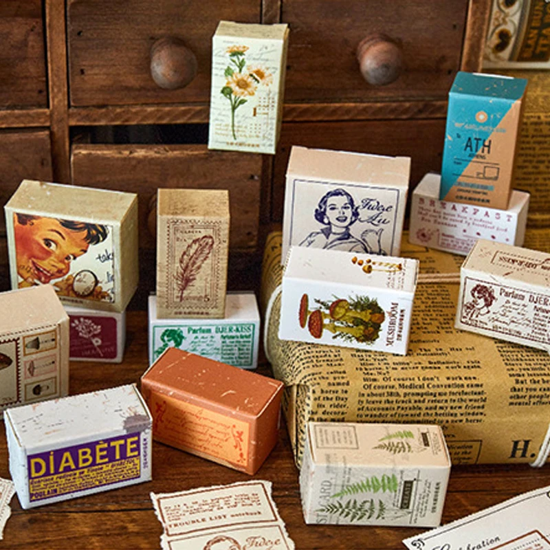 

Vintage Travel Mushroom Ticket Wooden Rubber Stamp Diy Decoration Diary Bullet Journal Planner Craft Scrapbooking Assessories