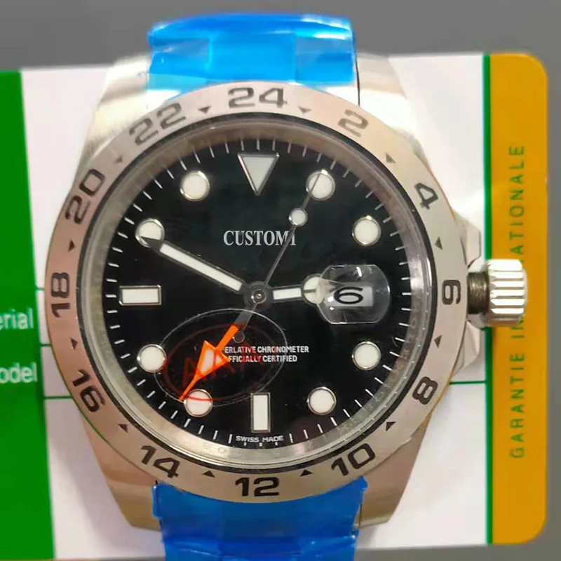 

Luxury brand men's watch automatic mechanical GMT black dial 316 stainless steel date waterproof clock