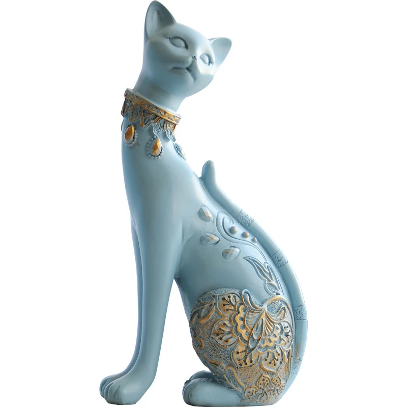 

Cute Resin Cat Figurines Home Decoration Creative Wedding Gift Crafts Animal Statues Table Sculptures Decor