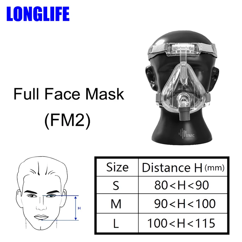 BMC FM2 полная маска для лица CPAP Автоматическая Маска сипап APAP BIPAP Размер/М/Л Подушка