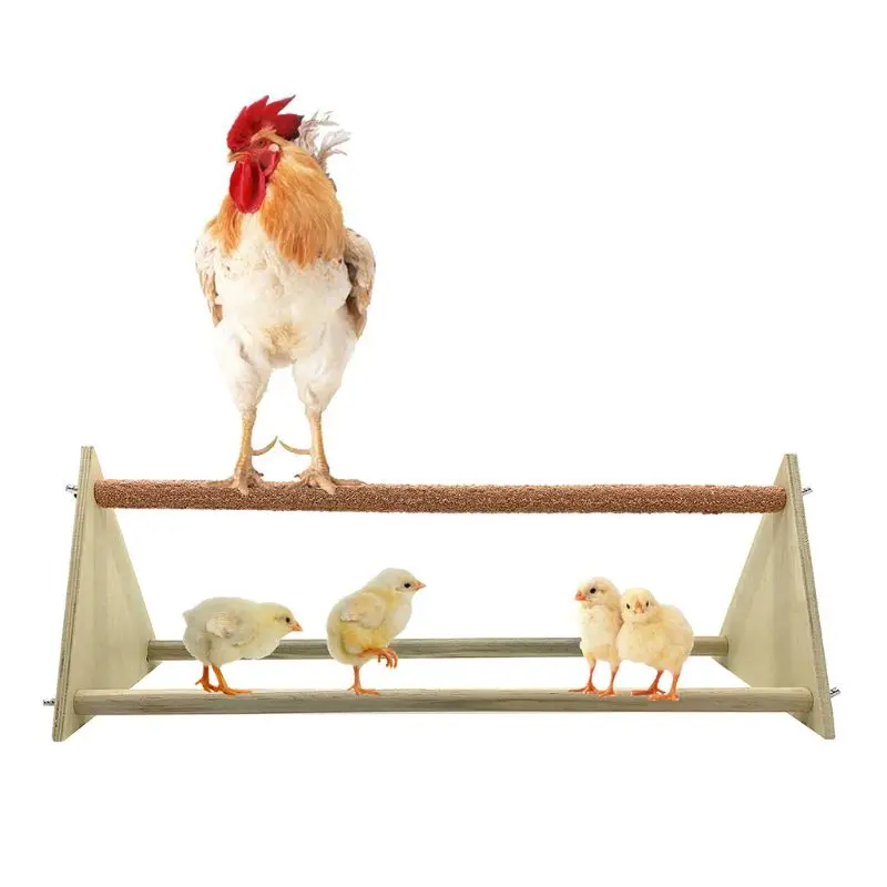 

Chicken Perch Triangle Frosted Hen Stand Wood Table Top Play Toy Hens Handmade