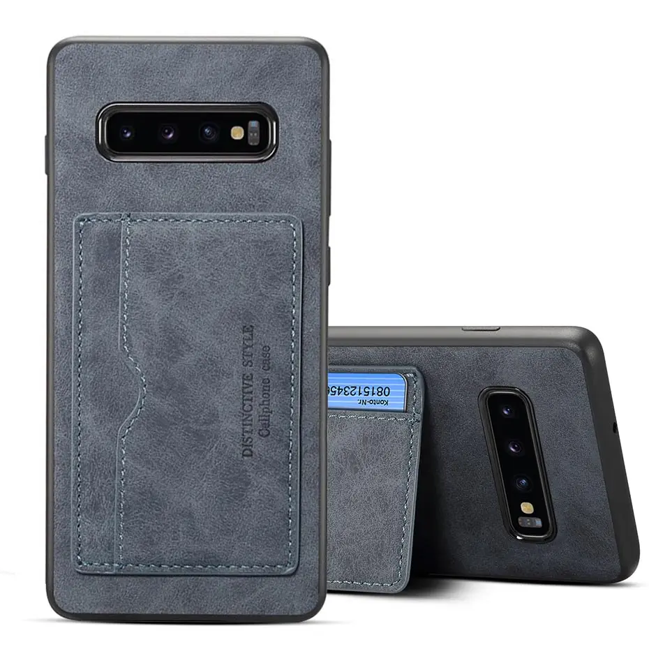 Винтажный держатель для карт, чехол для телефона samsung Note 9 Note 10 pro, подставка-книжка, PU кожаный чехол для samsung S10 E Plus