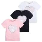 Новинка, футболка с блестками для мальчиков, 100% хлопок, Детская футболка с коротким рукавом для мальчиков, летние футболки, детские топы, модная детская одежда