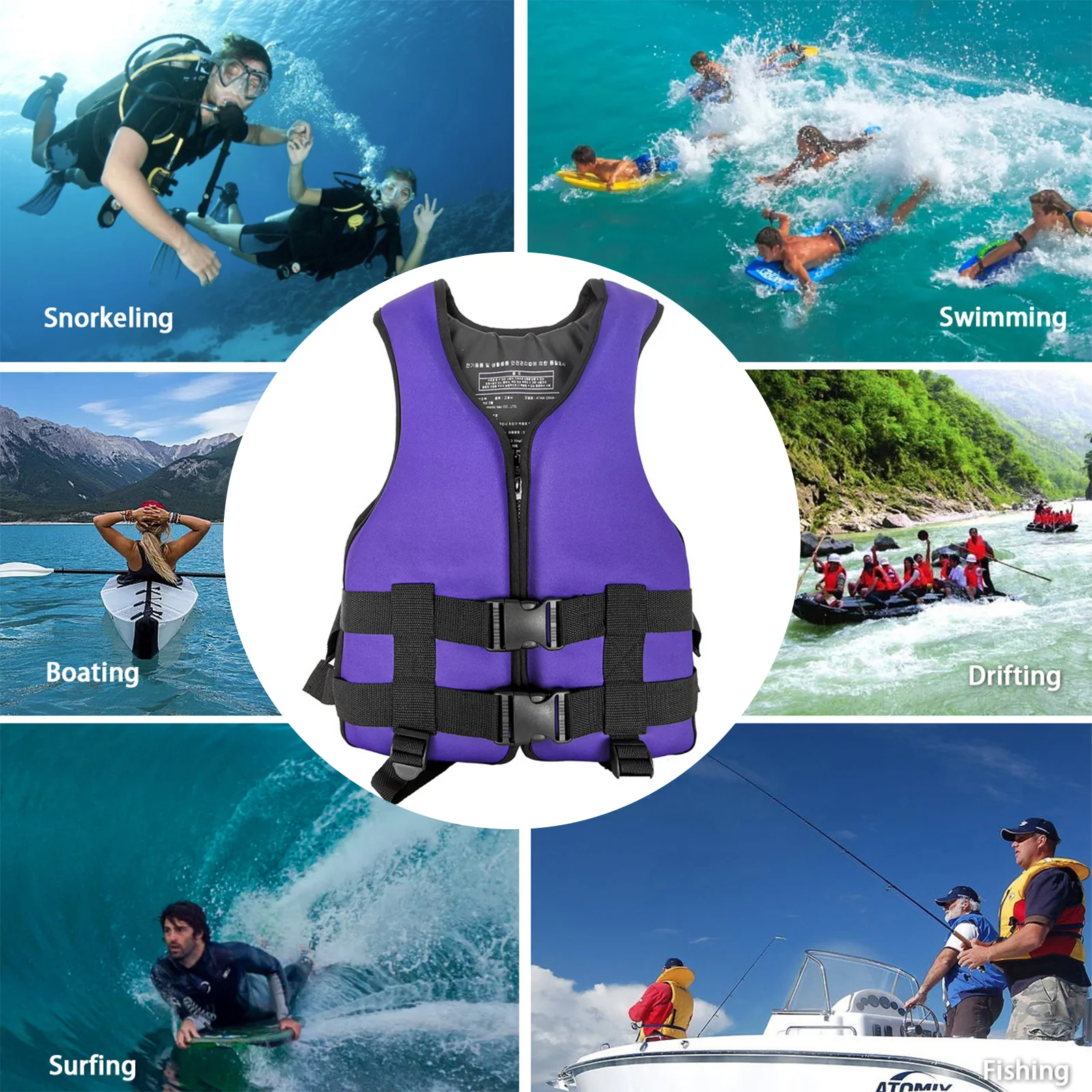 

Life jacket,adjustable safety swimming buoyancy jacket, buoyancy assisted kayaking, snorkeling, paddling fishing, canoe, kayak