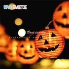 Гирлянда на Хэллоуин светодиодный светодиодные фонари в виде тыквы на батарейках для Хэллоуина, украшения для дома и улицы