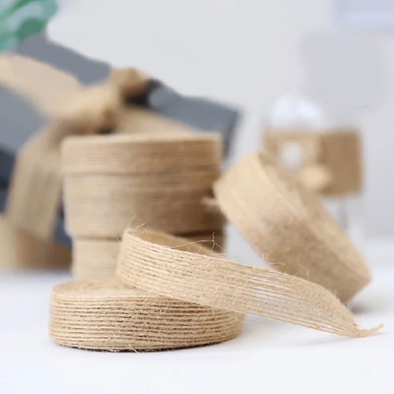 

10M Fish Silk Hemp Rope Burlap Ribbon DIY Handmade Accessories Braided Jute Rope Ribbons Wedding Party Christmas Decorations