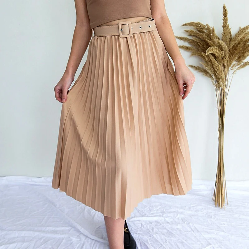 Юбка женская плиссированная длинная элегантная многоцветная трапециевидная