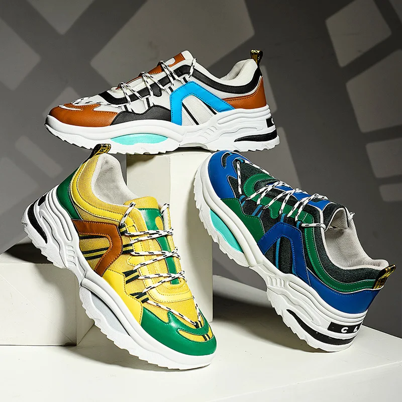 2019 Hot Style Men Sneakers Height Increasing Yellow Running Shoes Breathable Jogging Colors Sport Male Fitness Cool Shoe | Обувь