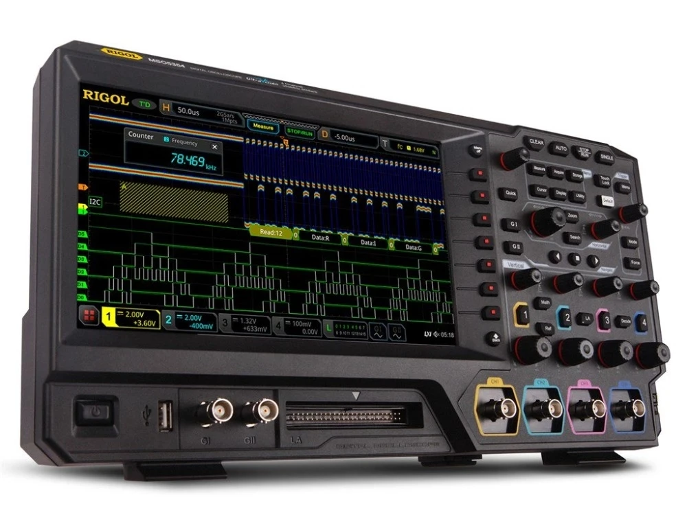 Ригол MSO5074-четырехканальный 70 МГц цифровой/смешанный сигнальный осциллограф -