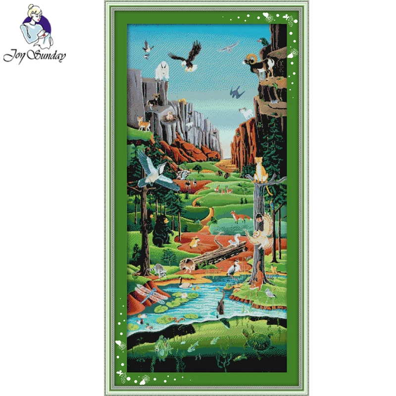 

Набор для вышивки Joy Sunday, Набор для вышивки крестиком, ткань для печати, вышивка крестиком с пейзажами, вышивка крестиком