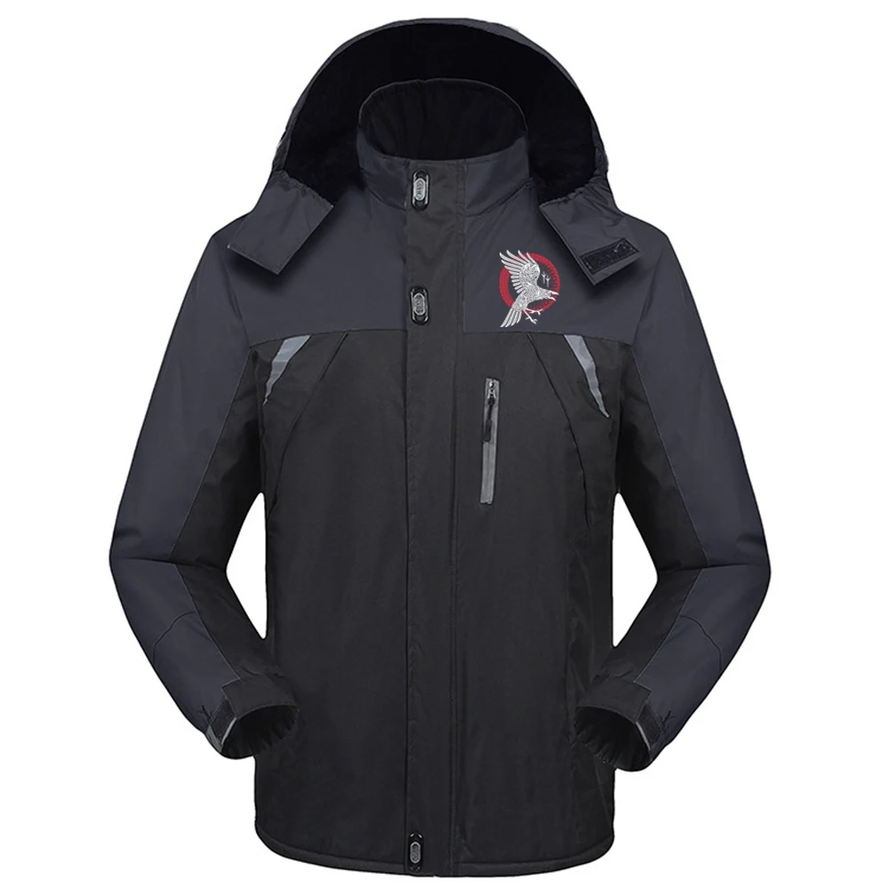 

New Mens Viking legend Ragnar Raven Jacket Thicken Outdoor Cold-Proof Windbreaker Waterproof Mountaineering Clothing Coats
