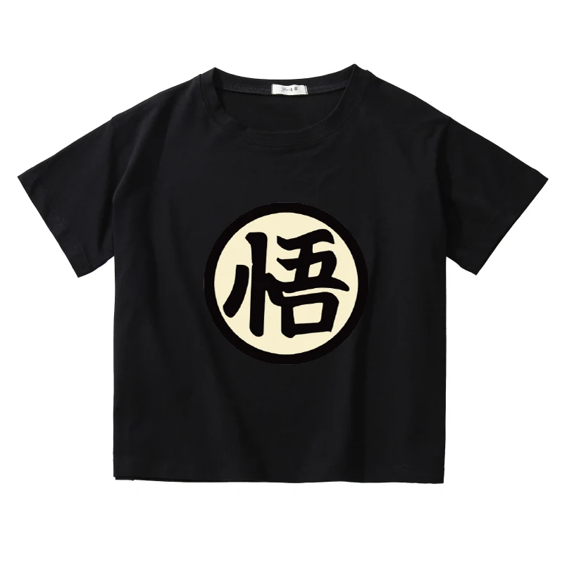 

Character Printing Crop Tops Women Summer Tees Breathable Cotton High Quality Girls T-Shirt O-Neck Kids Short Sleeve Clothing