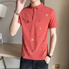 Мужская рубашка поло с коротким рукавом 2021 летняя модная трендовая новая Корейская верхняя одежда мужская белая рубашка поло Джуди мерсеризованная