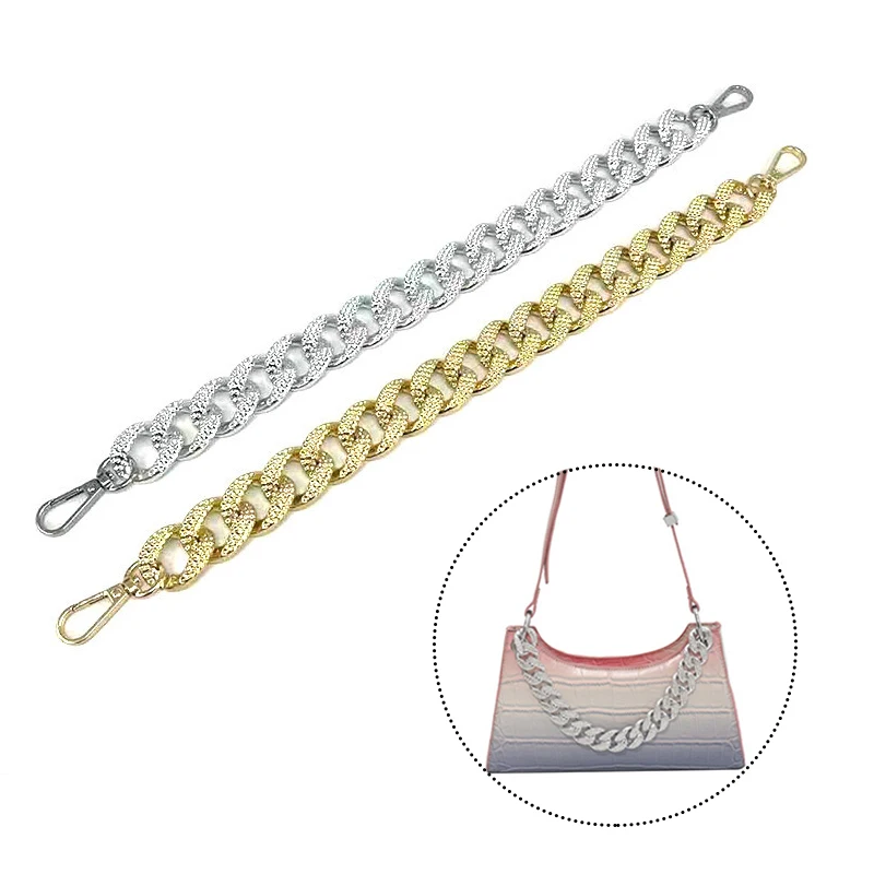 Silver Gold 38cm Bag Strap Handbag Handles DIY Purse Strap Replacement Handbag Straps Bag Chain Bag Accessories Handles For Bag