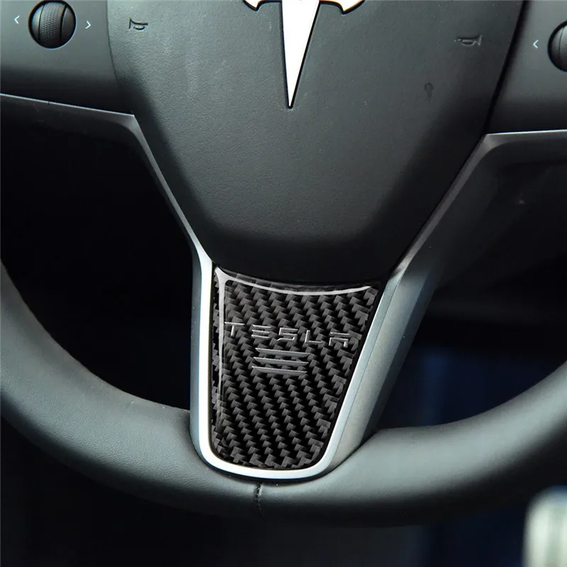 Чехол на руль из углеродного волокна для Tesla model 3 аксессуары украшения интерьера