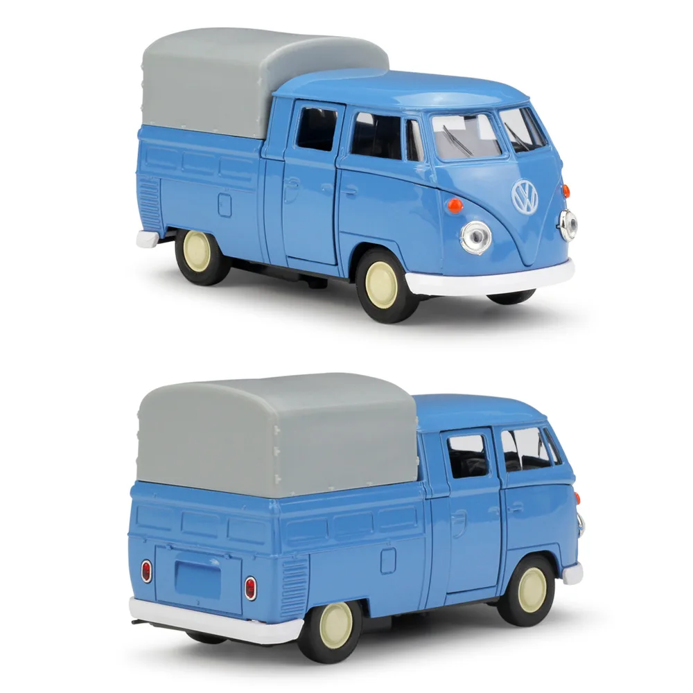 Welly 1:36 Original box VW T1 Pick up Truck Blue Pull BackCar Diecast Car Model Toy Vehicle Models Kids | Игрушки и хобби