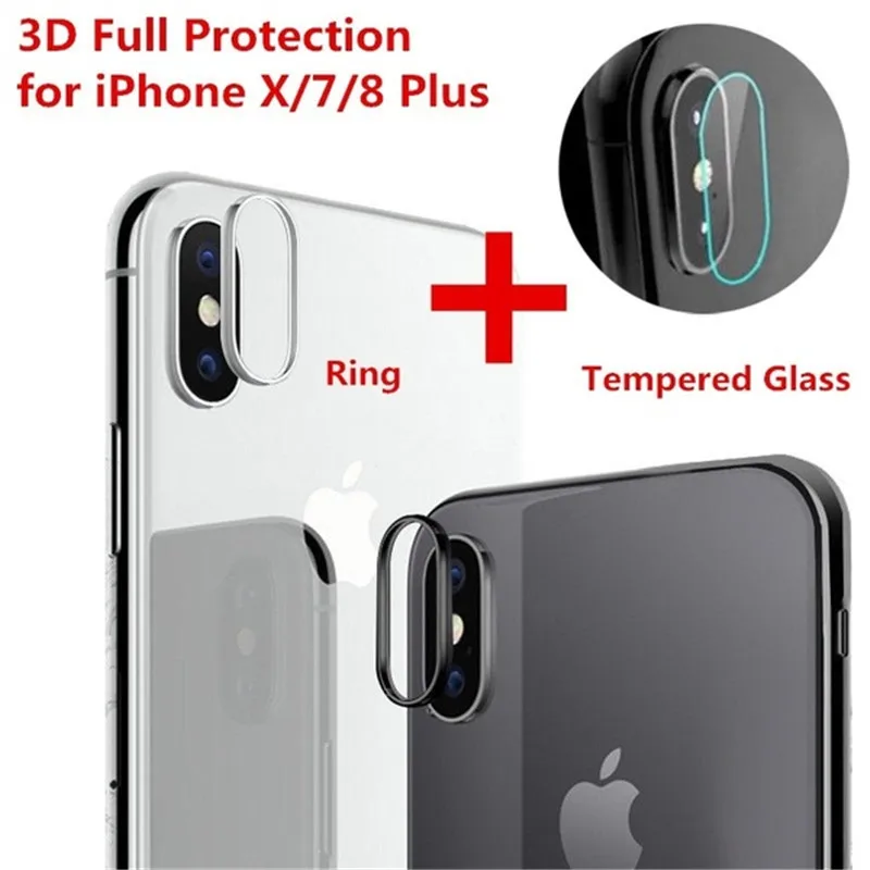 Закаленное защитное 3d стекло для объектива камеры с полным покрытием + чехол