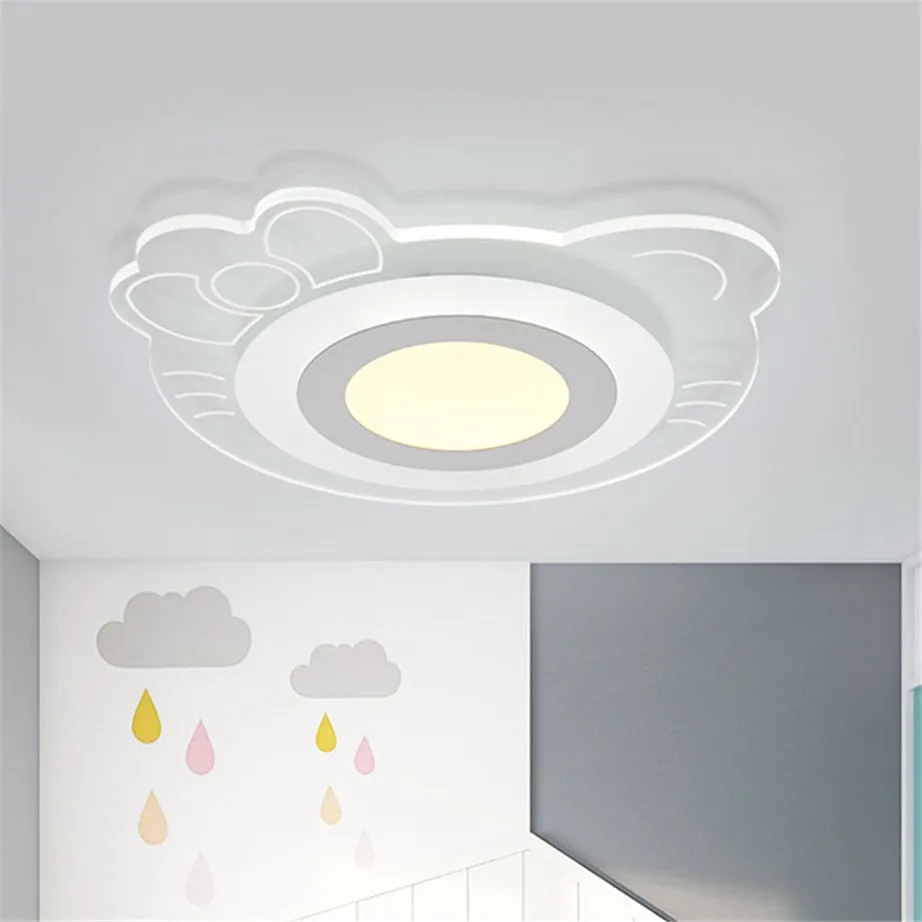 

Creative Ultra-Thin Acrylic Kt Cat Cartoon Led Ceiling Lamp remote control For Children Bedroom Kindergarten Study Indoor Lights