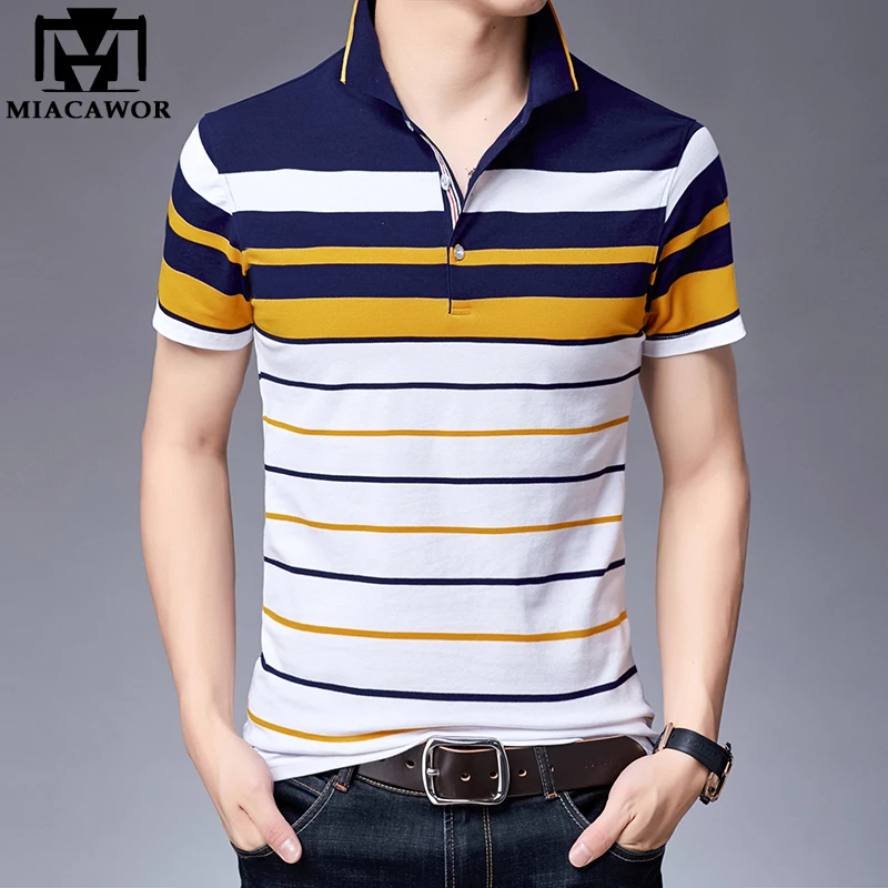 

Новинка 2022, рубашка-поло, мужская повседневная полосатая рубашка-поло, приталенная летняя футболка с коротким рукавом, Мужская одежда, T882