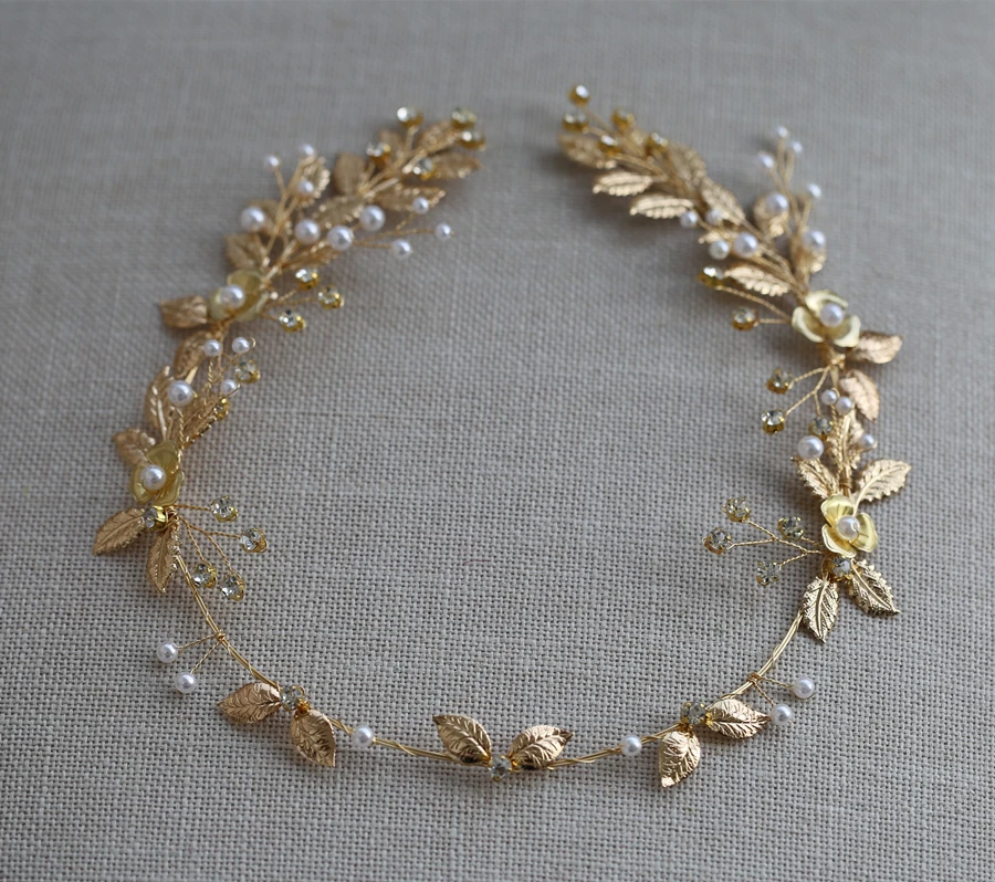 Новый Хрустальный жемчужный головной убор свадебный головная повязка ручная