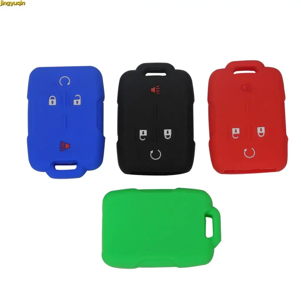 jingyuqin 4 Buttons Silicone Car Key Cover Case Fit For Cadillac /Chevrolet Silverado /GMC Sierra Car-styling No Logo | Автомобили и