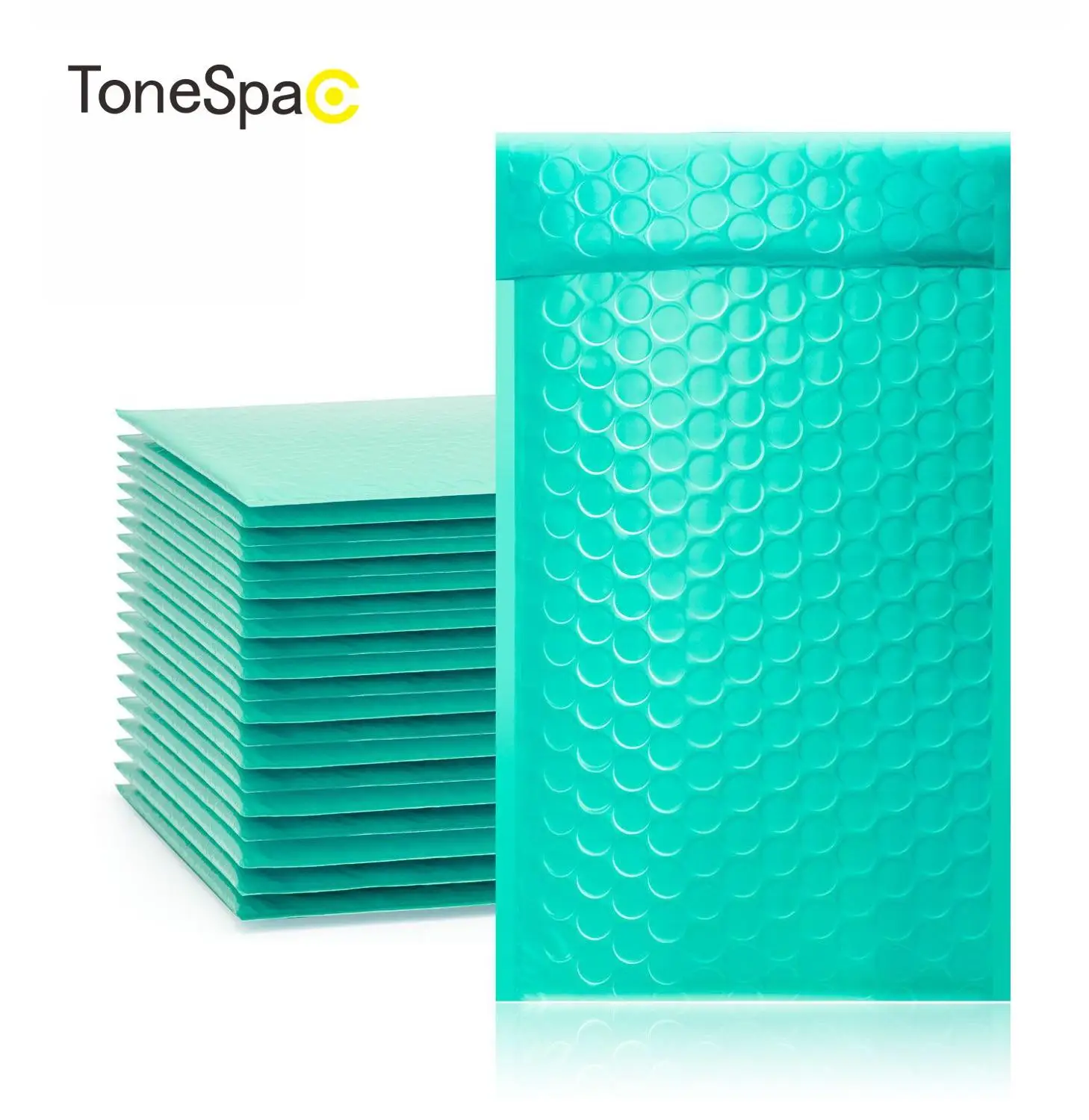 TONESPAC 130*210 мм 50 шт полиэтиленовый пакет для почтовых отправлений, мягкий пакет для доставки, небольшая водонепроницаемая упаковка. Бирюзовый