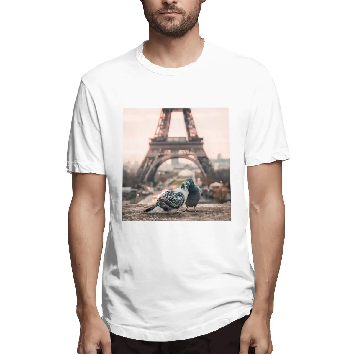 

Addicted To Paris Men's Casual Tees Short Sleeve O Neck T-Shirt Pure Cotton Gift Clothing