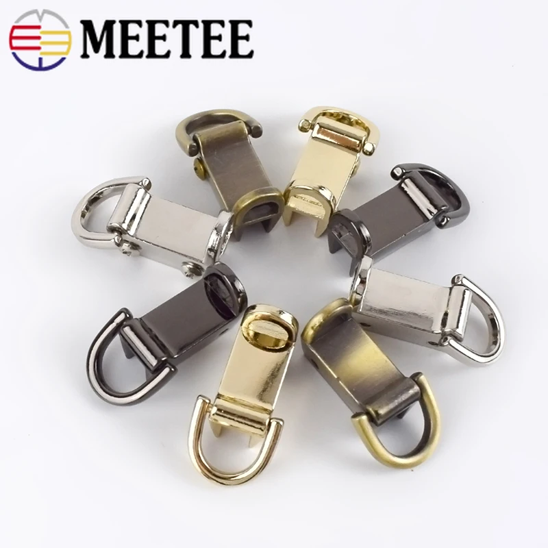 2/4/10pairs Meetee Metal Buckles Bag Leather Clip D Ring Handbag Side Clasp Hooks Buckle Bags Hanger Hardware Sewing Accessories | Дом и сад