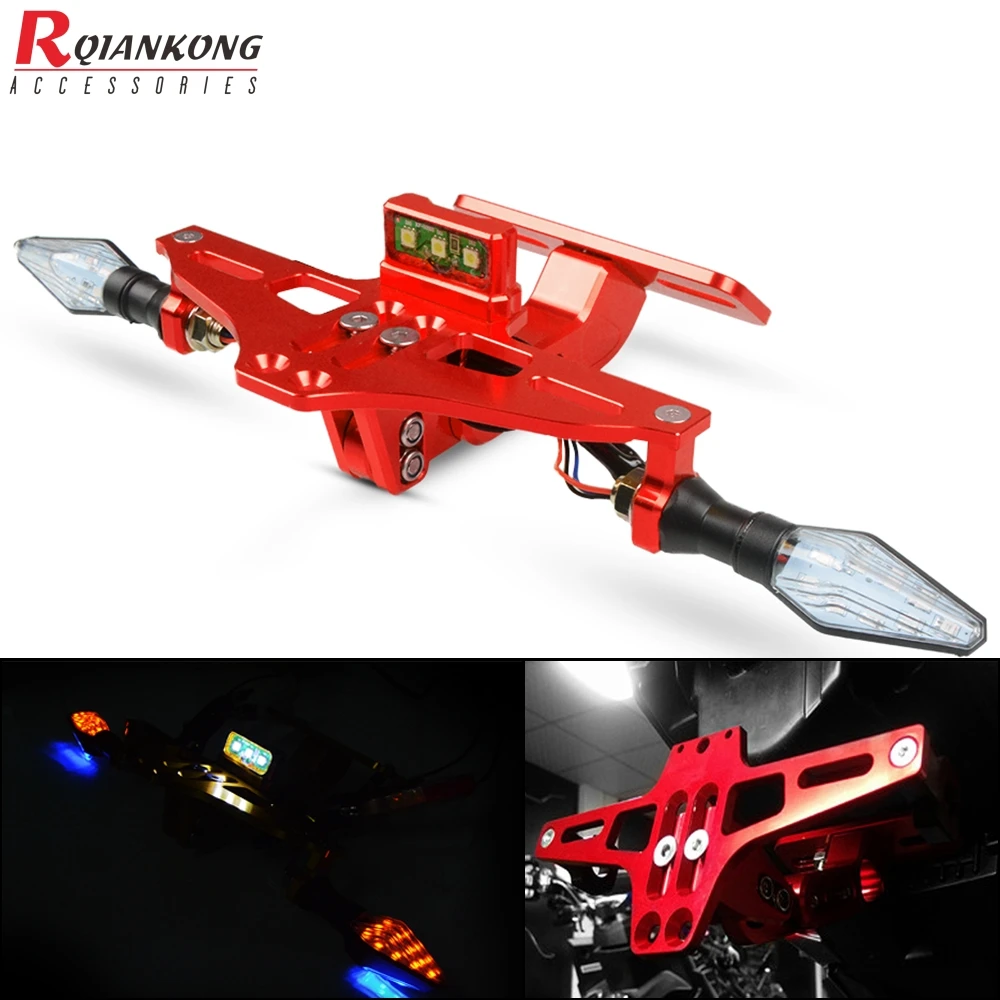 Мотоцикл с ЧПУ задний номерной знак держатель светодиодный светильник кронштейн