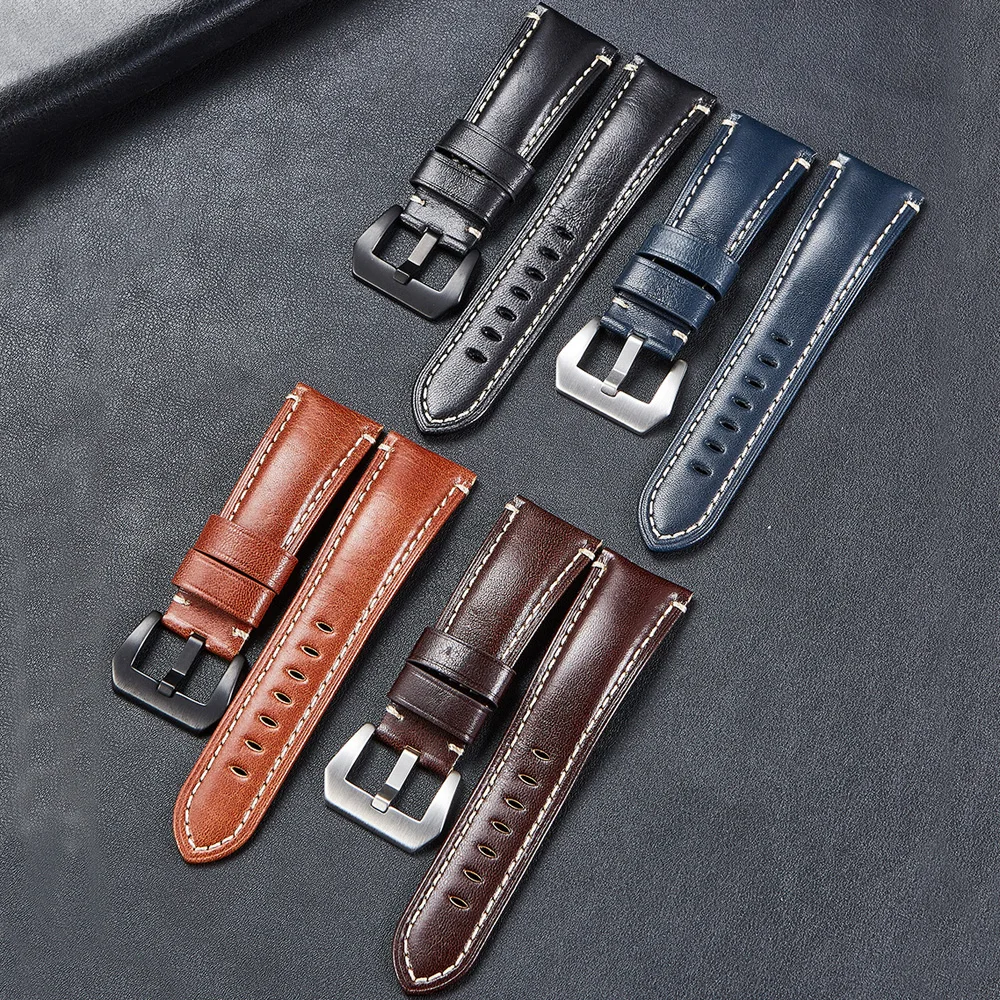Ремешок сменный из мягкой натуральной кожи для наручных часов Универсальный