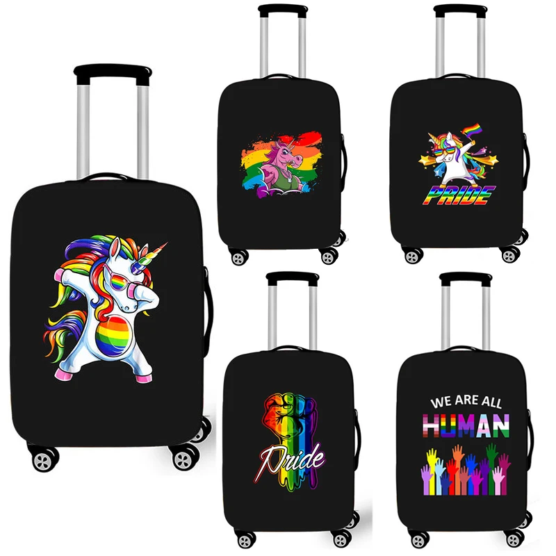 Colorful Travel Suitcase Cover Cartoon Unicorn Stretch Cloth Cover Travel Accessories 3D Printing High Quality Luggage Cover