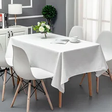 Casa algodão e linho misturado toalha de mesa branca nano impermeável e à prova de óleo revestimento all match cor sólida retangular esteira de mesa (3)