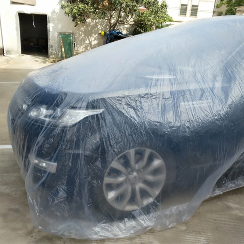 

Auto Car Cover PE Transparent Plastic Dustproof Waterproof Winter Snow and Frozen General Clothing Disposable Car Transparent