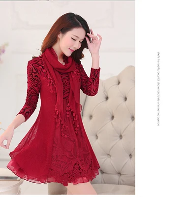 2020 осеннее женское кружевное платье размера плюс пэтчворк открытое vestido de festa