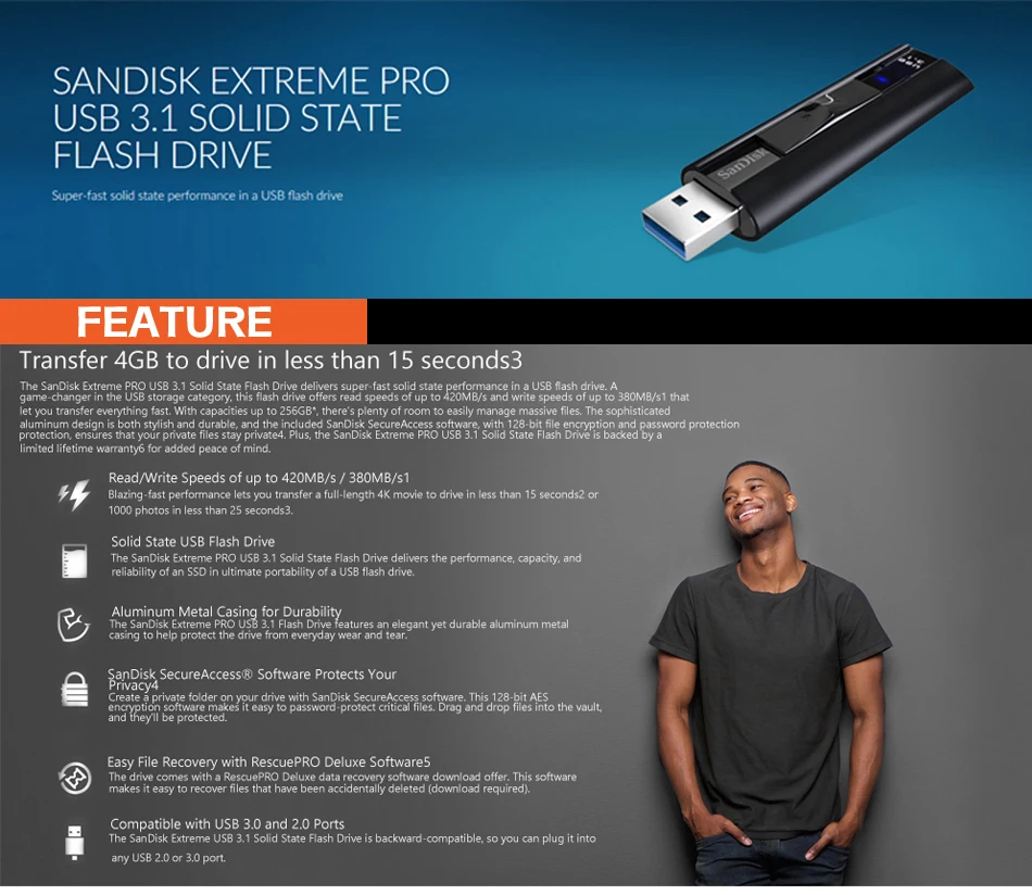 Флеш-накопитель USB sandisk 256, 128 ГБ, высокая скорость, Макс., 420 м, флешка, 128 ГБ, 256 ГБ, флеш-накопитель, 3,1 USB флешка, диск на ключ, память для телефона