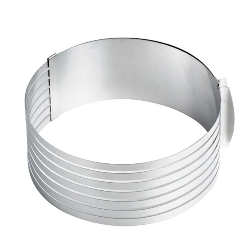 DIY Mousse Cake 1Pcs Adjustable Round Stainless Steel Ring Mold Layer Slicer Cutter | Дом и сад