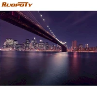 ruopoty frame bridge scenery painting by numbers modern home decoration acrylic paint by numbers kit
