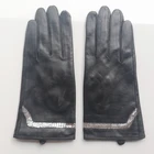 Перчатки женские зимние из натуральной замши, зеленые