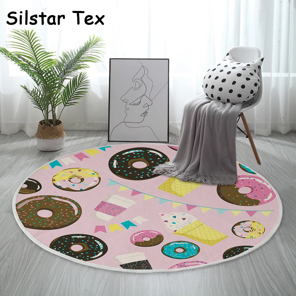 Silstar Tex Милые Пончики круглый ковер для детской комнаты устойчивый к плесени
