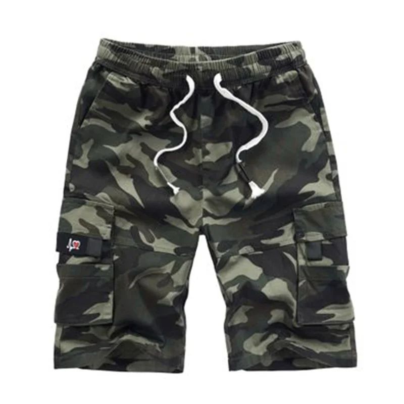 

New summer men's multi-bag cargo shorts cotton five-point pants loose large size casual pants summer men's medium pants