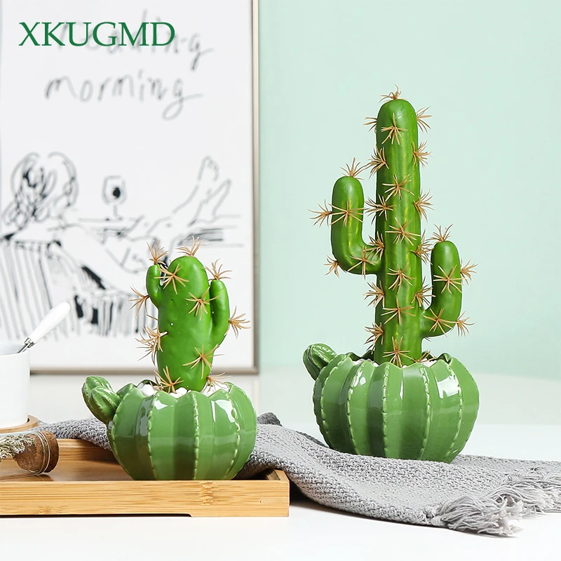 Горячий новый продукт кактус керамическая креативная скульптура ремесла
