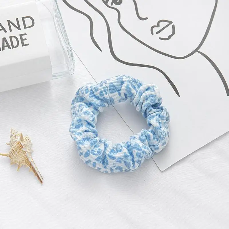 

Vintage Sweet Plaid Hair Rope Women Corduroy Scrunchies Blue Hair Ties Elastic Hairbands Ladies Hair Accessories