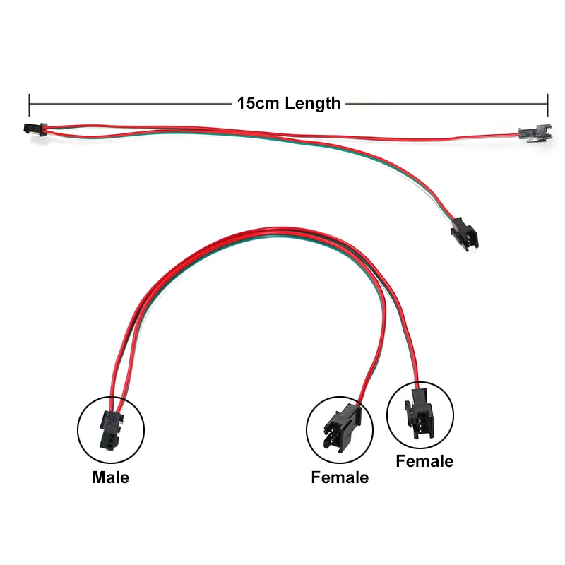SM LED Connector Extension Splitter Cable Male to Female Plug Wire 15cm 2pin 3pin 4pin 5pin for CCT RGB WS2812B Strip Light |