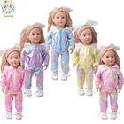 Подходит для новорожденных 18 дюймов 43 см аксессуары для одежды кукол конфетных цветов прозрачный солнцезащитный спортивный костюм с капюшоном для детей подарок