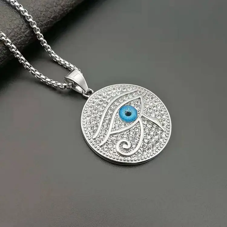 Ожерелье с подвеской Египетский Глаз хора для женщин/мужчин из нержавеющей стали