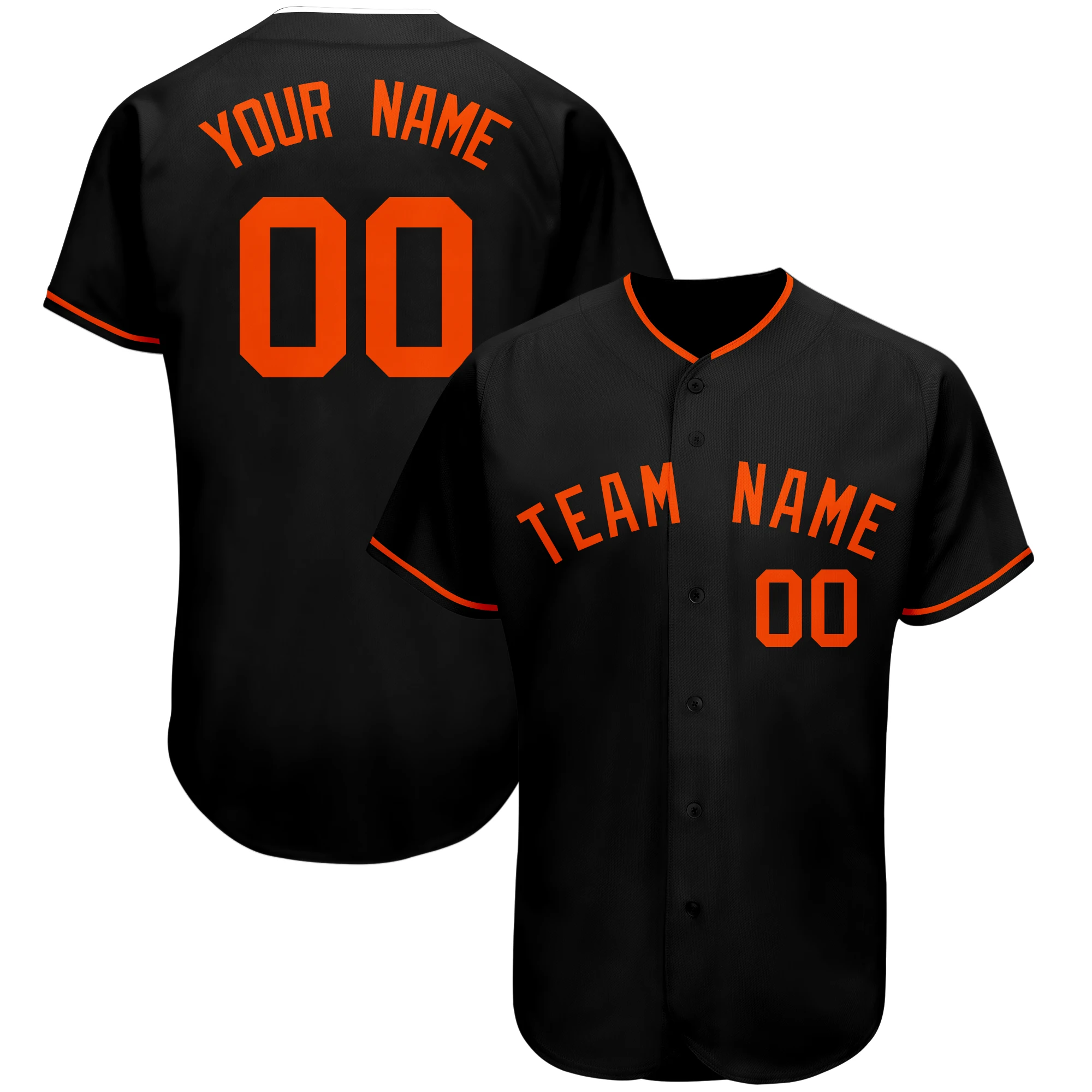 Customized Baseball Jersey V-neck Button-down Print Team Name/Number Cool Breathable Shirts for Boy/Girl/Kids Big Size Outdoors