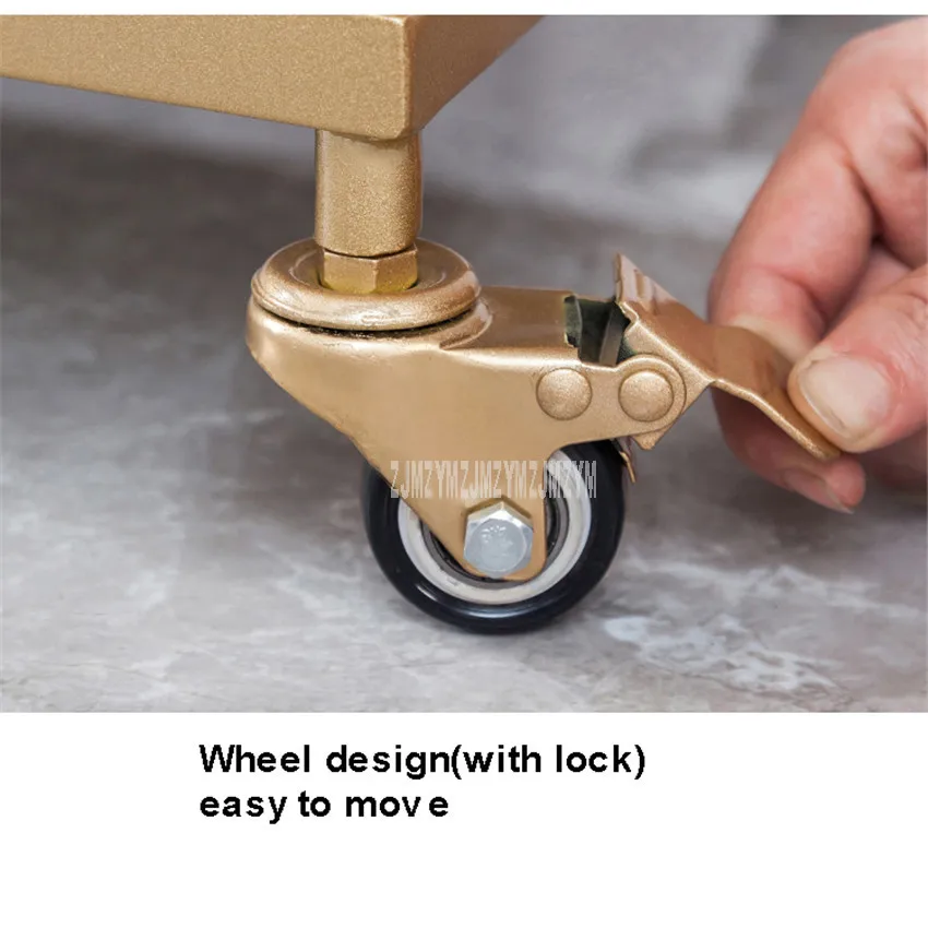 Обеденная тележка для отеля с колесами двухслойная железная рама стол вина