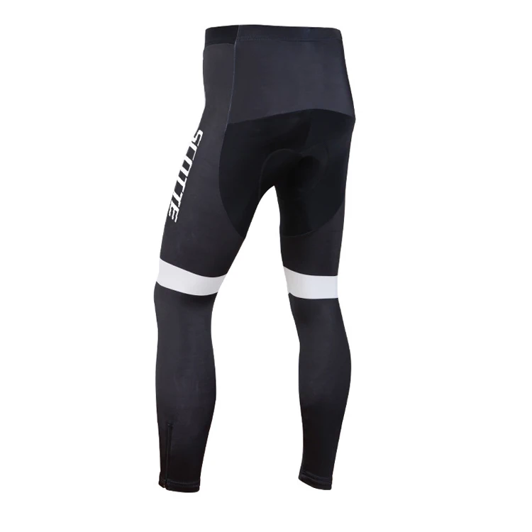 

White Warm Fleece Men's Cycling Bib Tights with Shockproof 3D Gel Padded Road Mountain Bike Bicycle Long Tights Pants